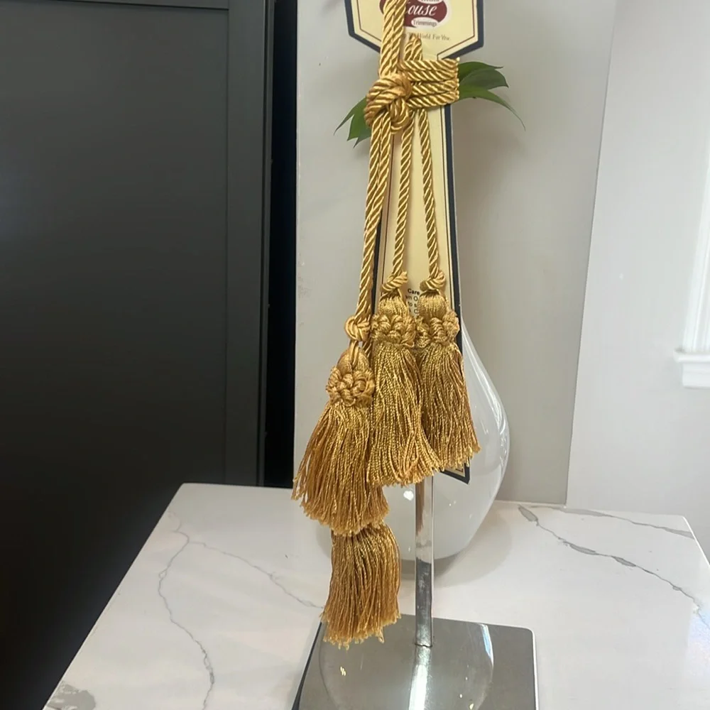 Curtain Tassels; Color: Gold; India House Trimmings NEW